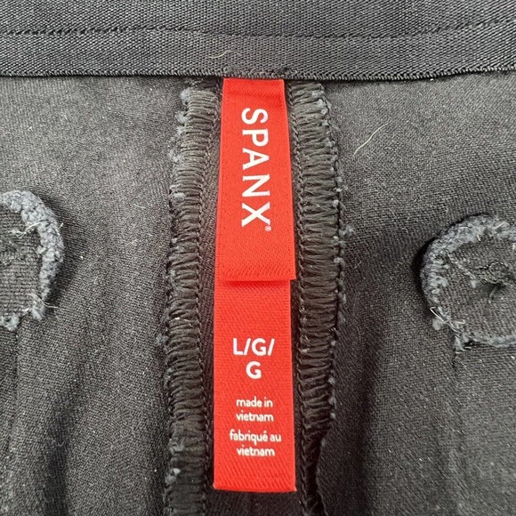 Spanx Polished Ankle Pants Women's Large Black Pull On High Rise Slim Classic - Picture 4 of 8